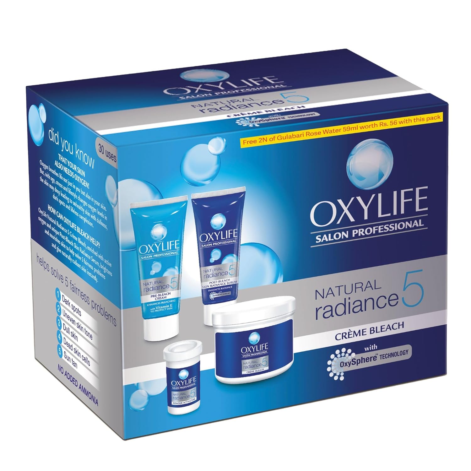 Oxylife Natural Radiance 5 Creme Bleach - 27 Gm