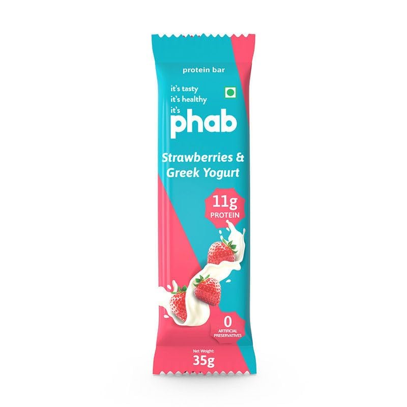 Phab Strawberries & Greek Yogurt Protein Bar - 65 Gm