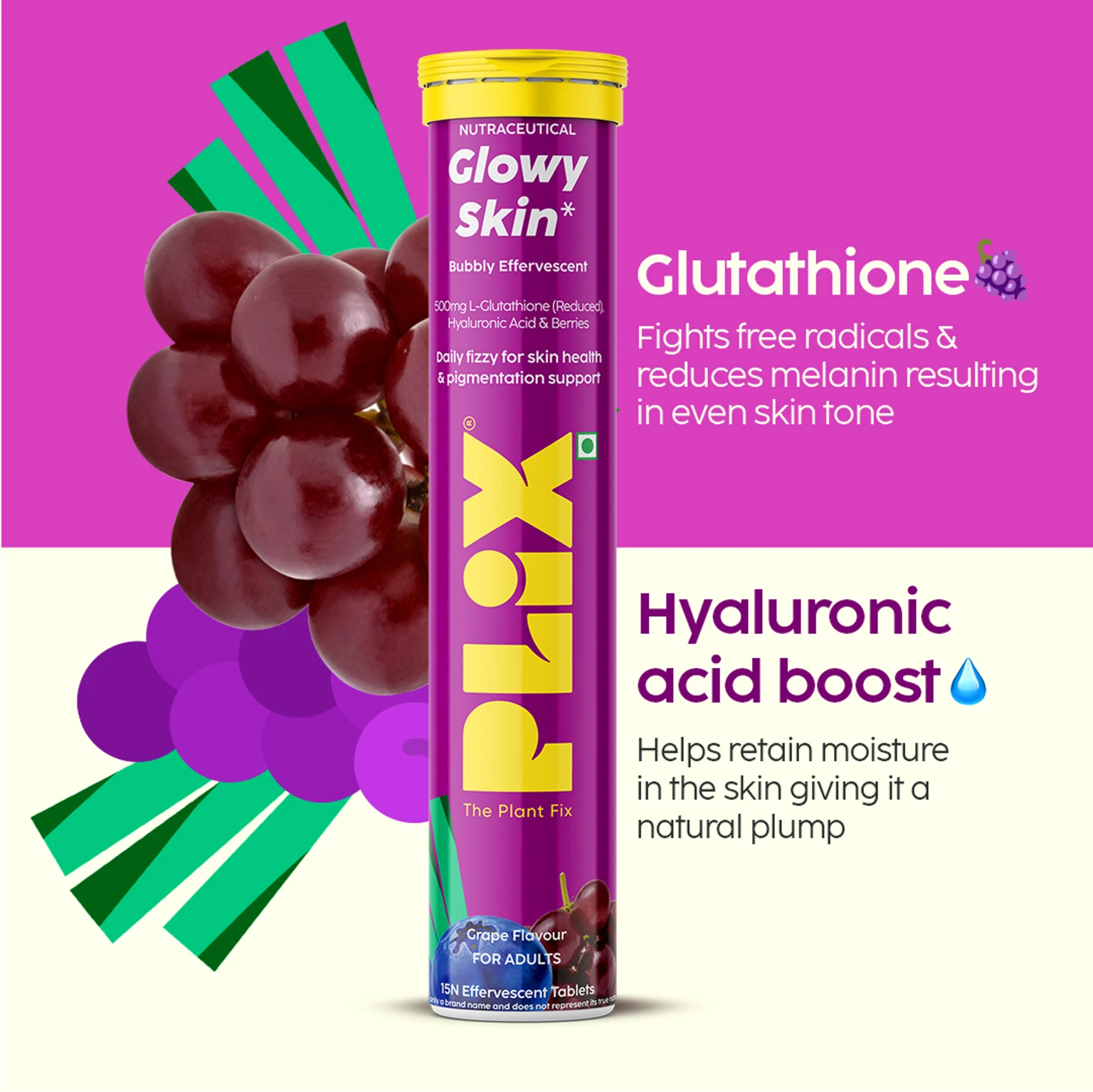 Plix Glowy Skin Grape Adult Tablet - 15 Tablet