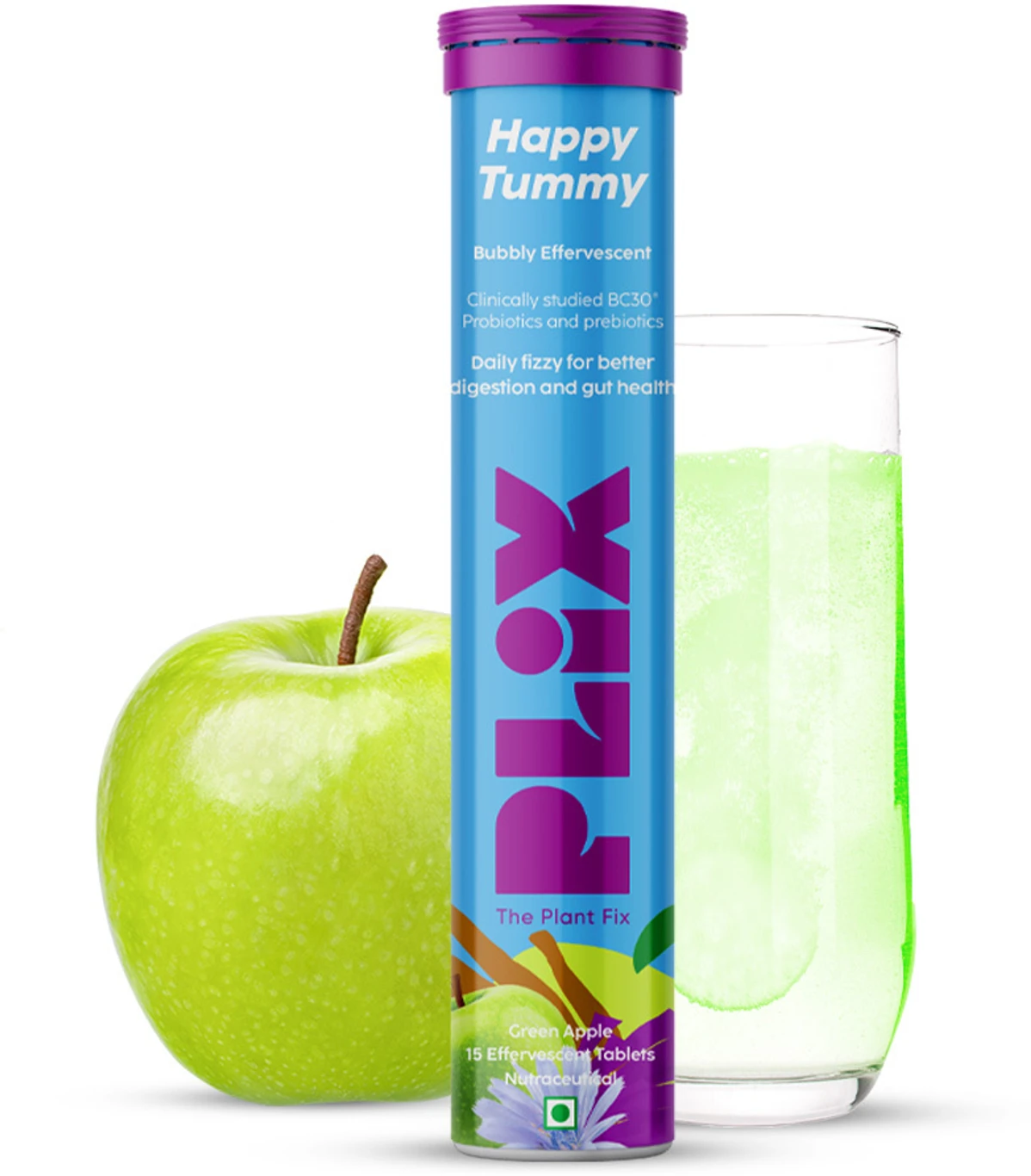 Plix Happy Tummy Green Apple Tablet - 15 Tablet