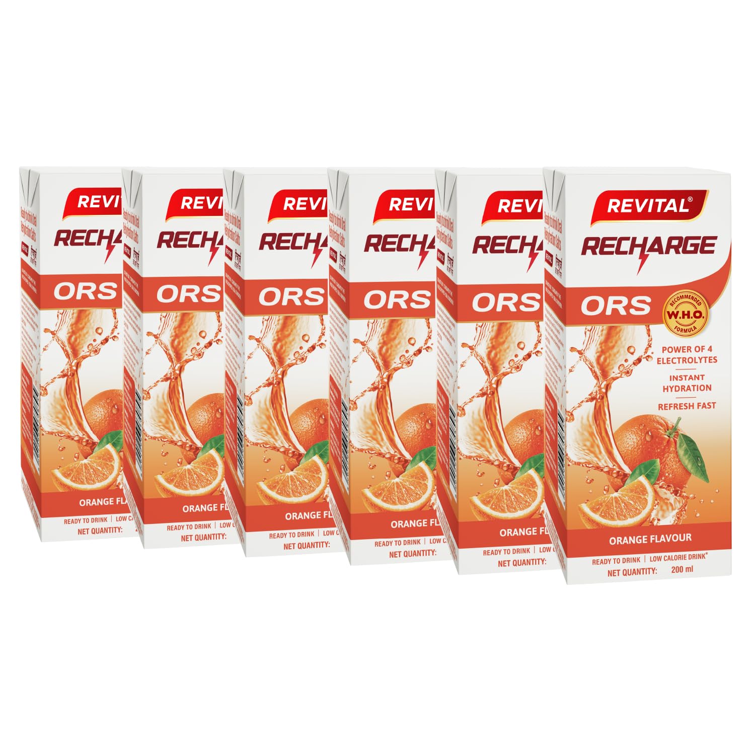 Revital Recharge ORS Orange Drink - 200 Ml