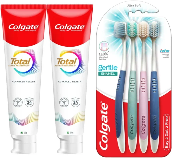 Colgate Total 12 Advanced Health Tooth Paste + Free Premium Toothbrush ...